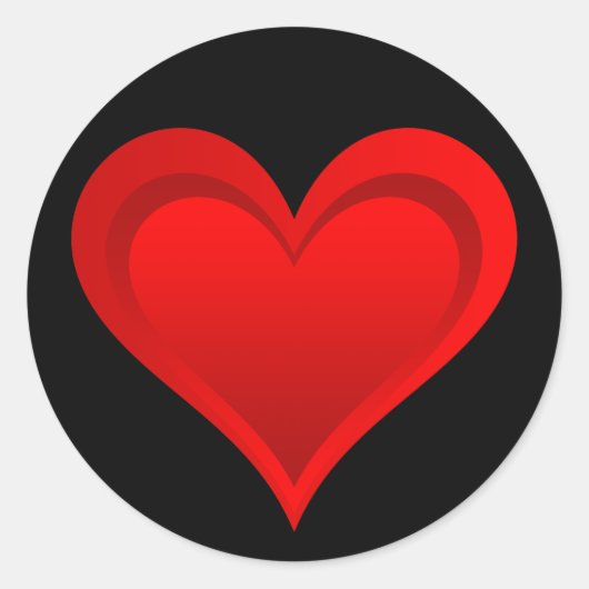 Sticker Rond Gradients RED LOVE HEART + votre texte et vos idée (Devant)