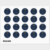 Sticker Rond Graduate 2024 Script Enregistrer la date Grad Part (Feuille)