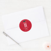Sticker Rond Graduate 2025 Red and White Graduation Party (Enveloppe)