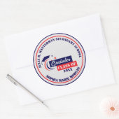 Sticker Rond Graduate Bleu Rouge Blanc Graduation (Enveloppe)