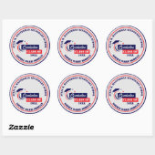 Sticker Rond Graduate Bleu Rouge Blanc Graduation (Feuille)