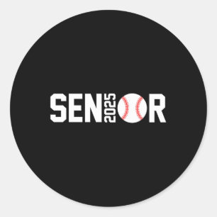 Sticker Rond Graduate Cl De 2025 Senior Baseball Player Graduat