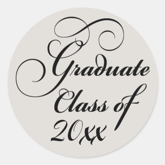 Sticker Rond Graduate Classe Greige Elegant Classy (Devant)