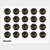Sticker Rond Graduate Gold Foil Graduation Party Noir (Feuille)