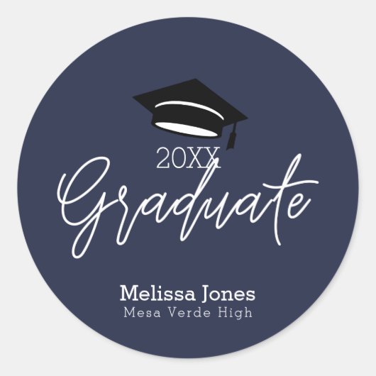 Sticker Rond Graduate Graduate Graduate Graduate Modern Script  (Devant)