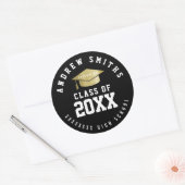 Sticker Rond graduate / graduation "class of" black (Enveloppe)