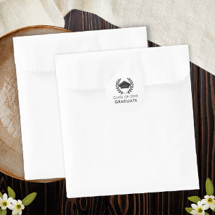 Sticker Rond Graduate Moderne Classe de Casquette de 2e cycle d