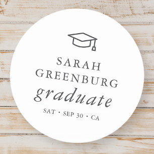 Sticker Rond Graduate Moderne Minimaliste Simple Chic Graduatio