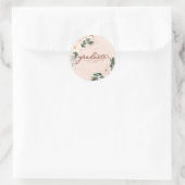 Sticker Rond Graduate Pink Blush Floral Party de graduation (Sac)