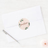 Sticker Rond Graduate Pink Blush Floral Party de graduation (Enveloppe)