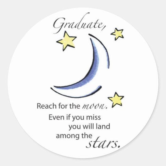 Sticker Rond Graduate Reach for Moon, Félicitations (Devant)