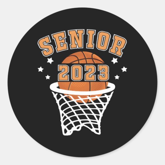 Sticker Rond Graduate Senior Class 2023 Graduation Basketball P (Devant)