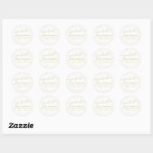 Sticker Rond Graduate Simple Gold Calligraphy Adresse de retour (Feuille)