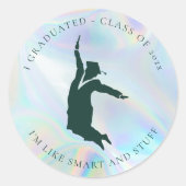 Sticker Rond Graduation 2024 Graduate Iridescente Envelope Scea (Devant)