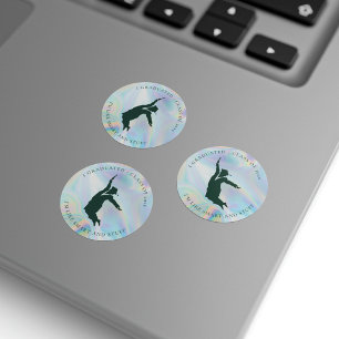 Sticker Rond Graduation 2024 Graduate Iridescente Envelope Scea