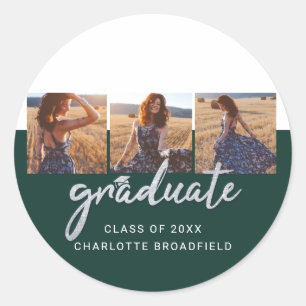 Sticker Rond Graduation 2024 Photo Collage Grad