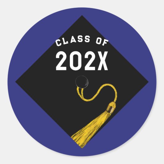 Sticker Rond Graduation 2025 Bleu (Devant)