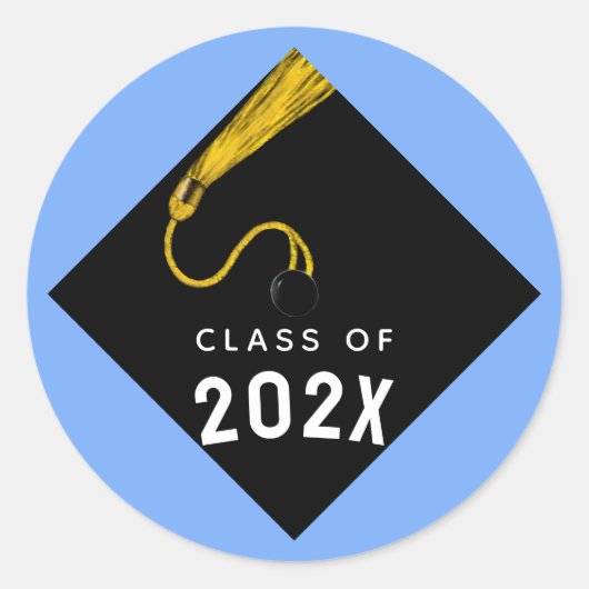Sticker Rond Graduation 2025 Bleu (Devant)