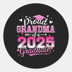 Sticker Rond Graduation 2025 Fière Grand-Mère De 2025 Graduate