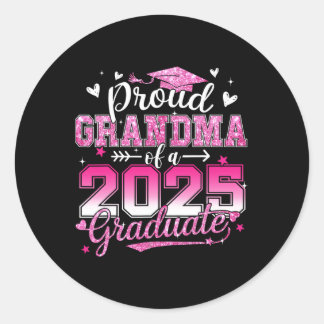 Sticker Rond Graduation 2025 Fière Grand-Mère De 2025 Graduate 