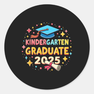 Sticker Rond Graduation 2025 Graduate Kids Boys Gi