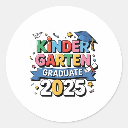 Sticker Rond Graduation 2025 Graduate Kids Boys Gi (Devant)
