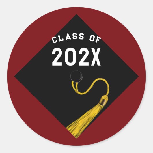 Sticker Rond Graduation 2025 Maroon (Devant)