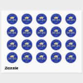 Sticker Rond Graduation 2025 Merci Royal Faux Gold Foil (Feuille)