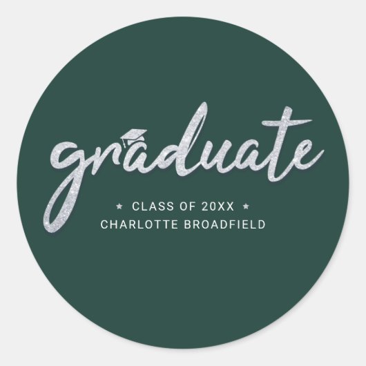 Sticker Rond Graduation 2025 Script Graduate (Devant)