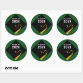 Sticker Rond Graduation 2025 Vert (Feuille)