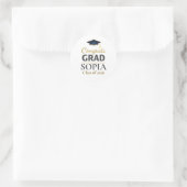 Sticker Rond Graduation 2026 Personalized Congrats Grad (Sac)