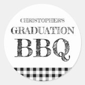 Sticker Rond Graduation BBQ Gingham (Devant)