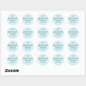 Sticker Rond Graduation bleu Graduate Retro Typographie simple (Feuille)