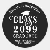 Sticker Rond Graduation Classe élégante Année Couleur personnal (Devant)
