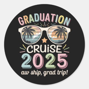 Sticker Rond Graduation Cruise 2025 Graduate Cruising Squad