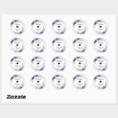 Sticker Rond Graduation de la Marine Blue Flowers (Feuille)