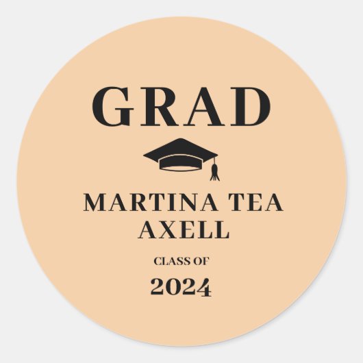 Sticker Rond Graduation de la pêche (Devant)