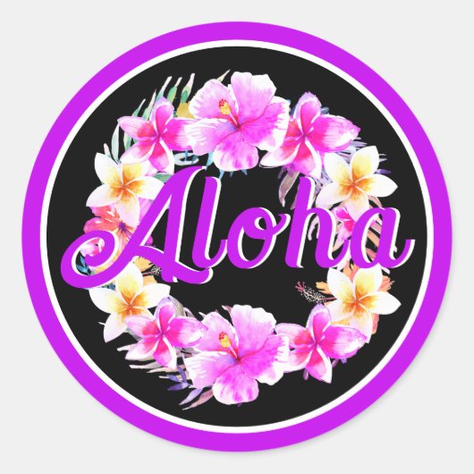 Sticker Rond Graduation de Luau Tropical Aloha (Devant)