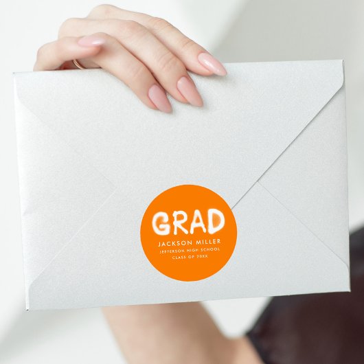 Sticker Rond Graduation de peinture orangée moderne