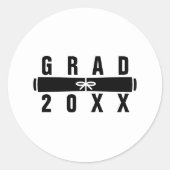 Sticker Rond Graduation Diploma Black Envelope Seal (Devant)