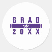 Sticker Rond Graduation Diploma Purple Envelope Seal (Devant)