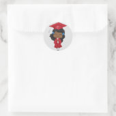 Sticker Rond Graduation en rouge (Sac)