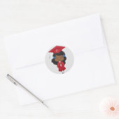 Sticker Rond Graduation en rouge (Enveloppe)