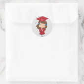 Sticker Rond Graduation en rouge (Sac)