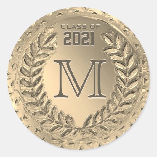 Sticker Rond Graduation Faux Gold Foil (Devant)