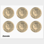 Sticker Rond Graduation Faux Gold Foil (Feuille)