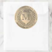 Sticker Rond Graduation Faux Gold Foil (Sac)