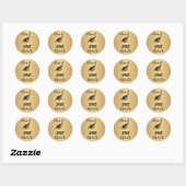 Sticker Rond Graduation Faux Métallic Or Script manuscrit (Feuille)