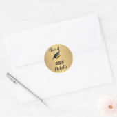 Sticker Rond Graduation Faux Métallic Or Script manuscrit (Enveloppe)