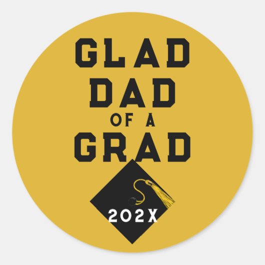 Sticker Rond Graduation Fier Papa (Devant)